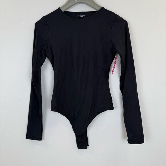 PUMIEY Women's Crew Neck Long Sleeve Bodysuit Sexy Tops Sharp Collection 📦 - Picture 3 of 10